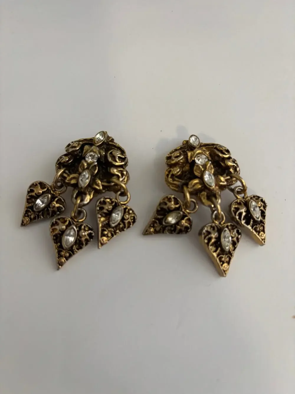 Vintage Satellite Brand Gold Tone Clip On Earrings